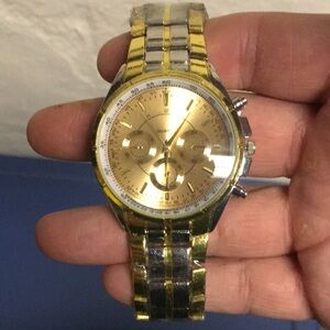 FAVOLOOK Quartz Gold and Silver Chronograph Watch